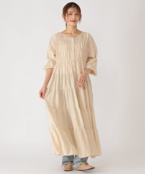 studio CLIP（スタディオクリップ）の「ダブルフロントティアードワンピース（ワンピース/ドレス・ライトベージュ56/ネイビー88/ライラック92・F）」の15枚目の写真