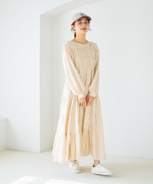 studio CLIP（スタディオクリップ）の「ダブルフロントティアードワンピース（ワンピース/ドレス・ライトベージュ56/ネイビー88/ライラック92・F）」の6枚目の写真