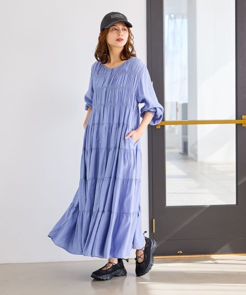 studio CLIP（スタディオクリップ）の「ダブルフロントティアードワンピース（ワンピース/ドレス・ライトベージュ56/ネイビー88/ライラック92・F）」の22枚目の写真