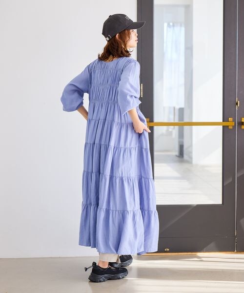 studio CLIP（スタディオクリップ）の「ダブルフロントティアードワンピース（ワンピース/ドレス・ライトベージュ56/ネイビー88/ライラック92・F）」の20枚目の写真