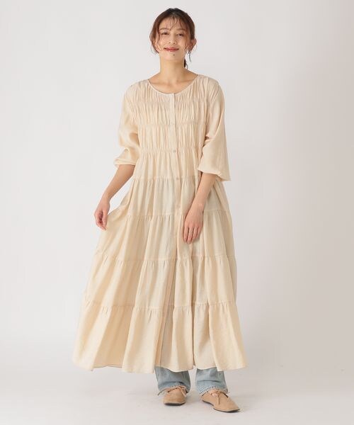 studio CLIP（スタディオクリップ）の「ダブルフロントティアードワンピース（ワンピース/ドレス・ライトベージュ56/ネイビー88/ライラック92・F）」の13枚目の写真