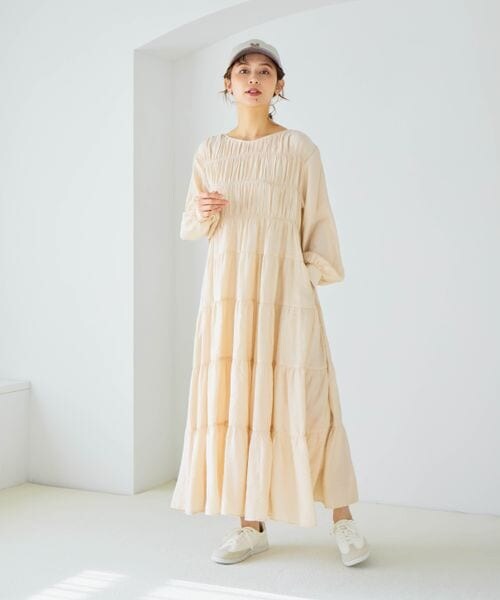 studio CLIP（スタディオクリップ）の「ダブルフロントティアードワンピース（ワンピース/ドレス・ライトベージュ56/ネイビー88/ライラック92・F）」の5枚目の写真