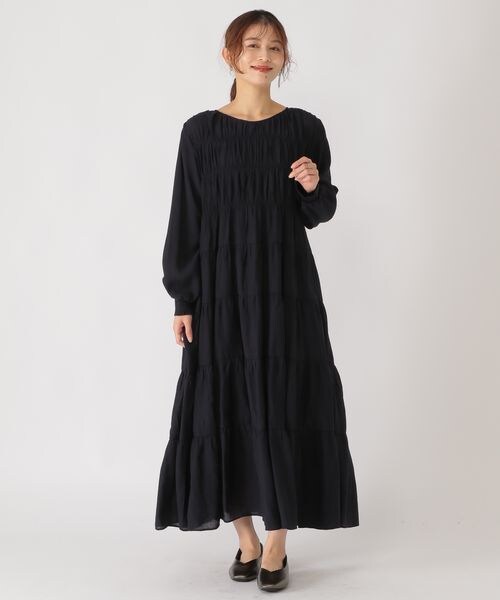 studio CLIP（スタディオクリップ）の「ダブルフロントティアードワンピース（ワンピース/ドレス・ライトベージュ56/ネイビー88/ライラック92・F）」の18枚目の写真