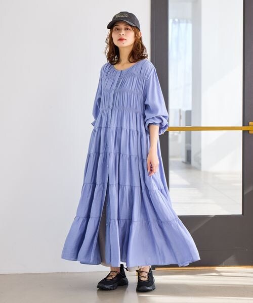 studio CLIP（スタディオクリップ）の「ダブルフロントティアードワンピース（ワンピース/ドレス・ライトベージュ56/ネイビー88/ライラック92・F）」の21枚目の写真