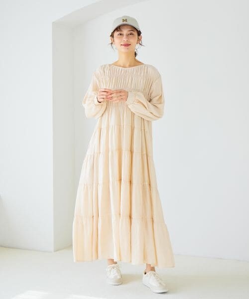 studio CLIP（スタディオクリップ）の「ダブルフロントティアードワンピース（ワンピース/ドレス・ライトベージュ56/ネイビー88/ライラック92・F）」の7枚目の写真