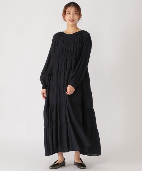 studio CLIP（スタディオクリップ）の「ダブルフロントティアードワンピース（ワンピース/ドレス・ライトベージュ56/ネイビー88/ライラック92・F）」の17枚目の写真