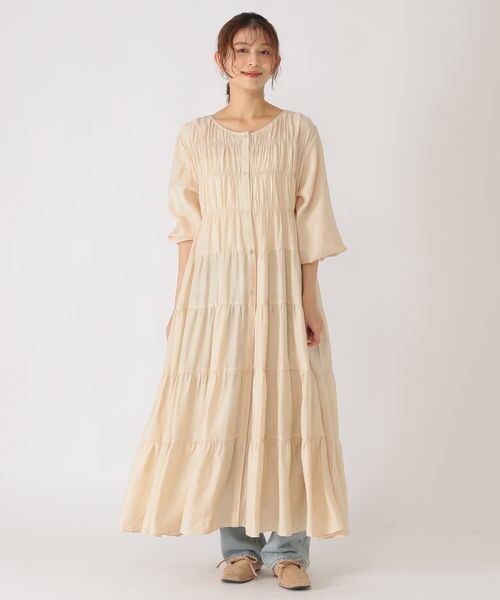 studio CLIP（スタディオクリップ）の「ダブルフロントティアードワンピース（ワンピース/ドレス・ライトベージュ56/ネイビー88/ライラック92・F）」の14枚目の写真