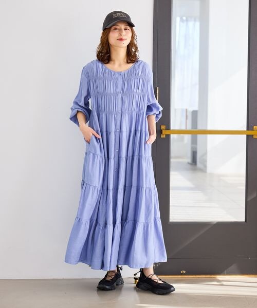 studio CLIP（スタディオクリップ）の「ダブルフロントティアードワンピース（ワンピース/ドレス・ライトベージュ56/ネイビー88/ライラック92・F）」の19枚目の写真