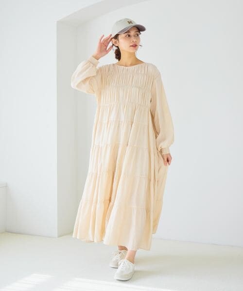 studio CLIP（スタディオクリップ）の「ダブルフロントティアードワンピース（ワンピース/ドレス・ライトベージュ56/ネイビー88/ライラック92・F）」の8枚目の写真