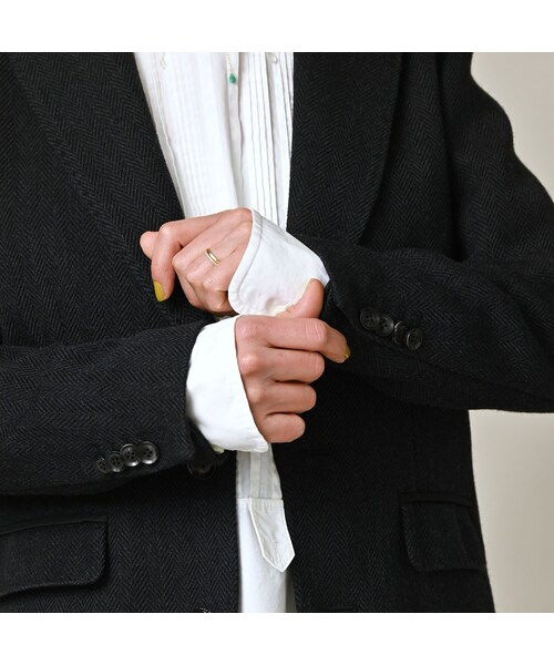 45R（フォーティファイブアール）の「パトアシュ ウールヘリンボンのピークドラペルジャケット（ジャケット/アウター・メンズ・93-ブラック・02-M/03-L）」の10枚目の写真