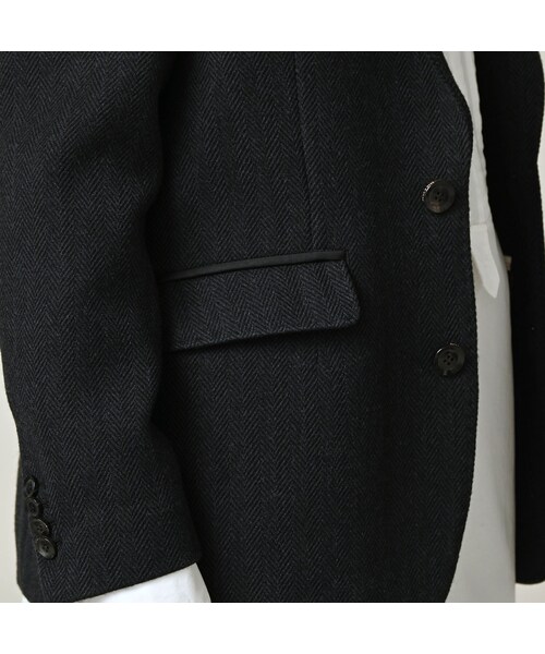 45R（フォーティファイブアール）の「パトアシュ ウールヘリンボンのピークドラペルジャケット（ジャケット/アウター・メンズ・93-ブラック・02-M/03-L）」の9枚目の写真