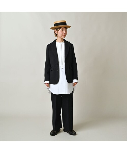 45R（フォーティファイブアール）の「パトアシュ ウールヘリンボンのピークドラペルジャケット（ジャケット/アウター・メンズ・93-ブラック・02-M/03-L）」の4枚目の写真