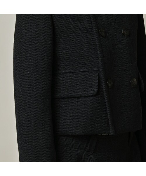 45R（フォーティファイブアール）の「パトアシュ ウールヘリンボンのアニーミニジャケット（ジャケット/アウター・メンズ・93-ブラック・02-M/03-L）」の9枚目の写真