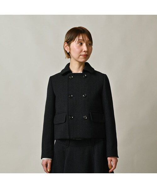 45R（フォーティファイブアール）の「パトアシュ ウールヘリンボンのアニーミニジャケット（ジャケット/アウター・メンズ・93-ブラック・02-M/03-L）」の5枚目の写真