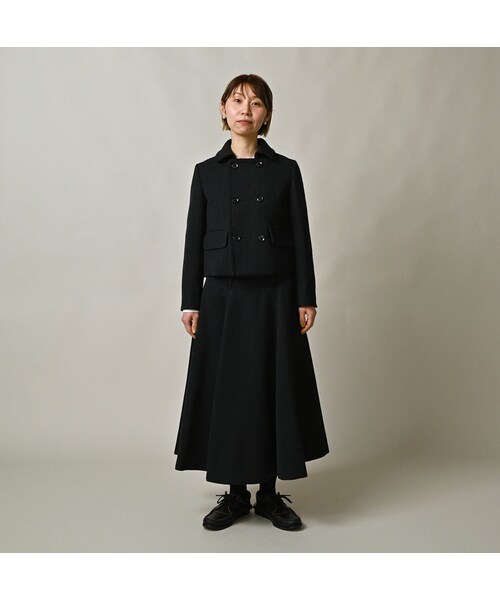 45R（フォーティファイブアール）の「パトアシュ ウールヘリンボンのアニーミニジャケット（ジャケット/アウター・メンズ・93-ブラック・02-M/03-L）」の4枚目の写真