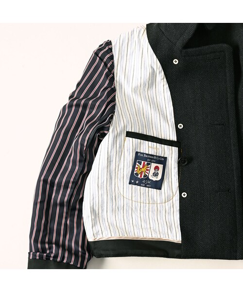 45R（フォーティファイブアール）の「パトアシュ ウールヘリンボンのアニーミニジャケット（ジャケット/アウター・メンズ・93-ブラック・02-M/03-L）」の18枚目の写真