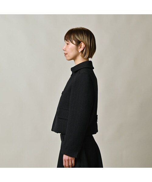 45R（フォーティファイブアール）の「パトアシュ ウールヘリンボンのアニーミニジャケット（ジャケット/アウター・メンズ・93-ブラック・02-M/03-L）」の6枚目の写真
