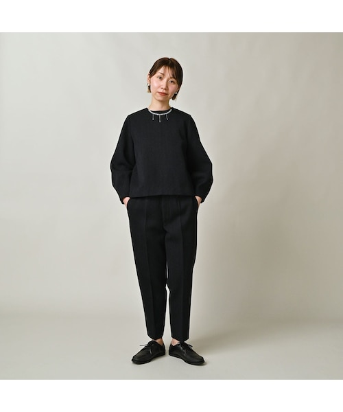 45R(フォーティファイブアール)の「パトアシュ ウールヘリンボンのサブリナスラックス(パンツ・メンズ・93-ブラック・01-S/02-M/03-L)」の4枚目の写真