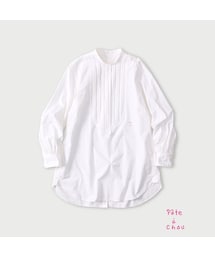 パトアシュ 180番三子のピンタックスタンドシャツ