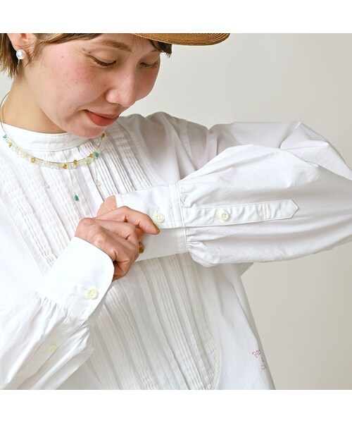 45R（フォーティファイブアール）の「パトアシュ 180番三子のピンタックスタンドシャツ（その他・メンズ・02-シロ・02-M/03-L）」の14枚目の写真