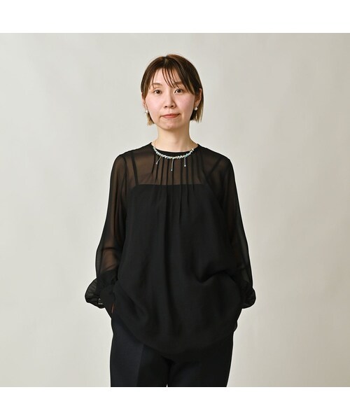 45R（フォーティファイブアール）の「パトアシュ シルクシフォンのピンタックブラウス（その他・メンズ・93-ブラック・02-M/03-L）」の5枚目の写真
