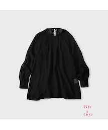 パトアシュ シルクシフォンのピンタックブラウス