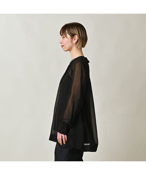 45R（フォーティファイブアール）の「パトアシュ シルクシフォンのピンタックブラウス（その他・メンズ・93-ブラック・02-M/03-L）」の6枚目の写真
