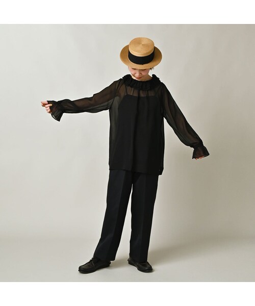 45R（フォーティファイブアール）の「パトアシュ シルクシフォンのフリルカラーブラウス（その他・メンズ・93-ブラック・02-M/03-L）」の4枚目の写真