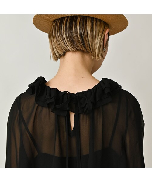 45R（フォーティファイブアール）の「パトアシュ シルクシフォンのフリルカラーブラウス（その他・メンズ・93-ブラック・02-M/03-L）」の10枚目の写真