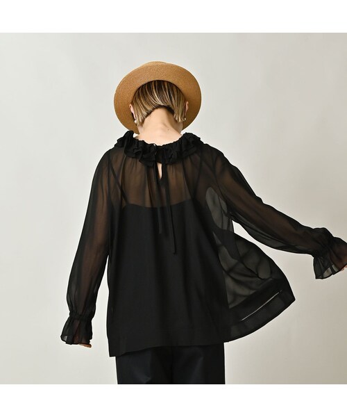 45R（フォーティファイブアール）の「パトアシュ シルクシフォンのフリルカラーブラウス（その他・メンズ・93-ブラック・02-M/03-L）」の7枚目の写真