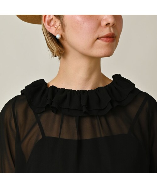 45R（フォーティファイブアール）の「パトアシュ シルクシフォンのフリルカラーブラウス（その他・メンズ・93-ブラック・02-M/03-L）」の8枚目の写真