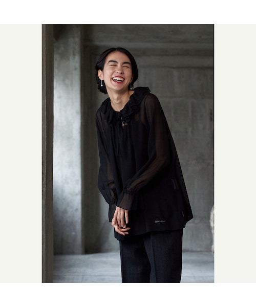 45R（フォーティファイブアール）の「パトアシュ シルクシフォンのフリルカラーブラウス（その他・メンズ・93-ブラック・02-M/03-L）」の3枚目の写真