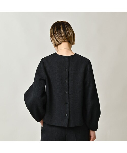 45R（フォーティファイブアール）の「パトアシュ ウールヘリンボンのパフブラウス（その他・メンズ・93-ブラック・02-M/03-L）」の7枚目の写真