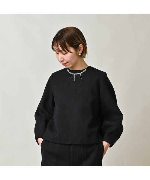 45R（フォーティファイブアール）の「パトアシュ ウールヘリンボンのパフブラウス（その他・メンズ・93-ブラック・02-M/03-L）」の5枚目の写真