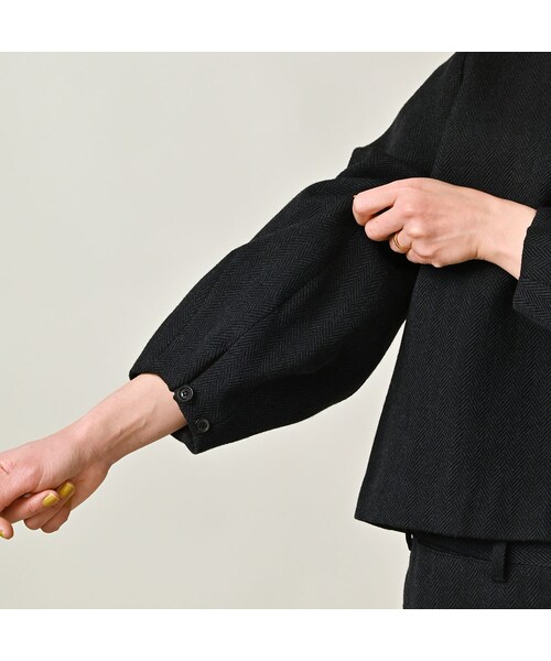 45R（フォーティファイブアール）の「パトアシュ ウールヘリンボンのパフブラウス（その他・メンズ・93-ブラック・02-M/03-L）」の10枚目の写真
