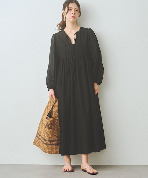 Whim Gazette(ウィムガゼット)の「2wayギャザーワンピース(ワンピース・レディース・ピンク/ブラック・F)」の2枚目の写真