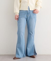 Kastane | 【3サイズ展開/低身長サイズ/高身長サイズ/セットアップ対応】B サイドスリットフレアデニム(デニムパンツ)