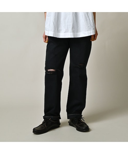 45R（フォーティファイブアール）の「再び6.5の空比古比女（再び・加工 ブラック）（パンツ・レディース・70-群青・02-28インチ/04-30インチ）」の4枚目の写真