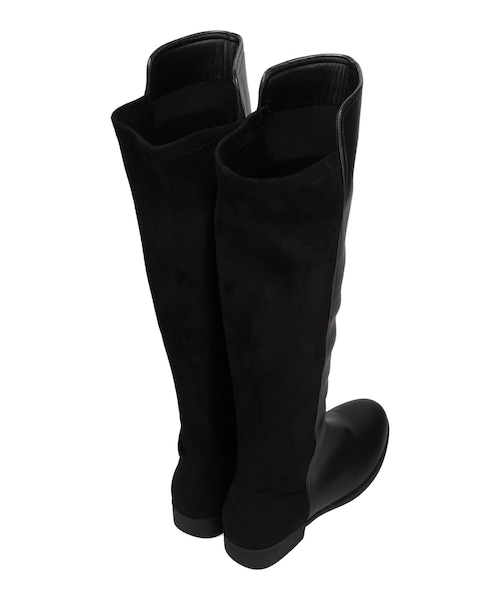 ORiental TRaffic（オリエンタルトラフィック）の「コンビ素材ストレートロングブーツ/57501（その他・レディース・ブラック・M/L）」の4枚目の写真