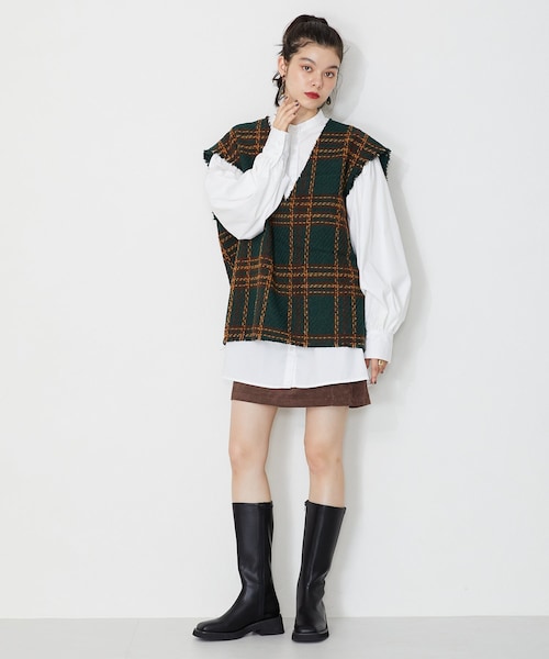 ORiental TRaffic（オリエンタルトラフィック）の「【WEB限定】スクエアトゥミドルブーツ/31510（その他・レディース・ブラック/ホワイト・S/M/L/LL）」の13枚目の写真