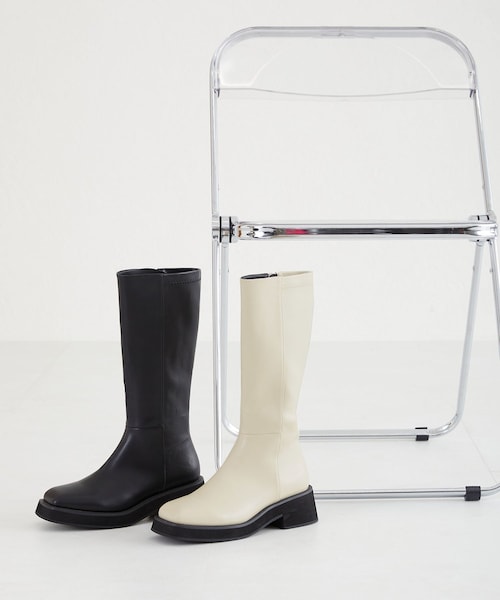 ORiental TRaffic（オリエンタルトラフィック）の「【WEB限定】スクエアトゥミドルブーツ/31510（その他・レディース・ブラック/ホワイト・S/M/L/LL）」の3枚目の写真