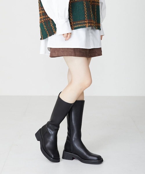 ORiental TRaffic（オリエンタルトラフィック）の「【WEB限定】スクエアトゥミドルブーツ/31510（その他・レディース・ブラック/ホワイト・S/M/L/LL）」の5枚目の写真