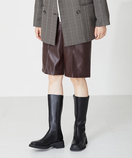 ORiental TRaffic（オリエンタルトラフィック）の「【WEB限定】スクエアトゥミドルブーツ/31510（その他・レディース・ブラック/ホワイト・S/M/L/LL）」の2枚目の写真