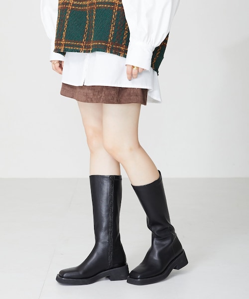 ORiental TRaffic（オリエンタルトラフィック）の「【WEB限定】スクエアトゥミドルブーツ/31510（その他・レディース・ブラック/ホワイト・S/M/L/LL）」の6枚目の写真