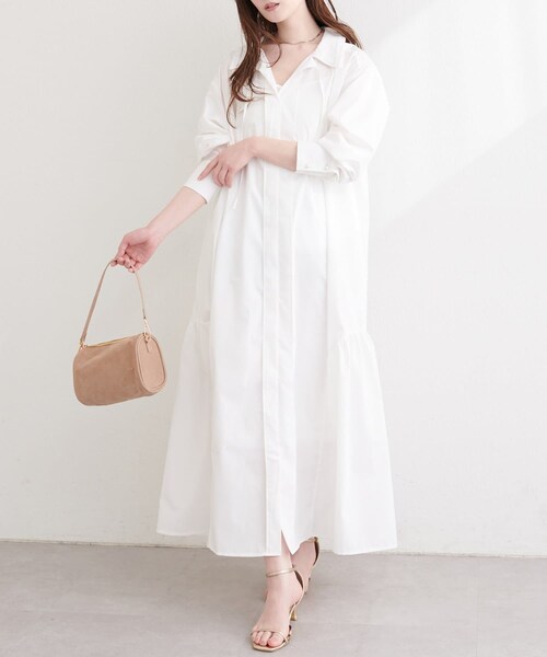 natural couture（ナチュラルクチュール）の「〈osono〉こだわりマルチWAYシャツワンピース（シャツワンピース・レディース・ラベンダー/オフホワイト/その他1/サックスブルー・L/M）」の2枚目の写真