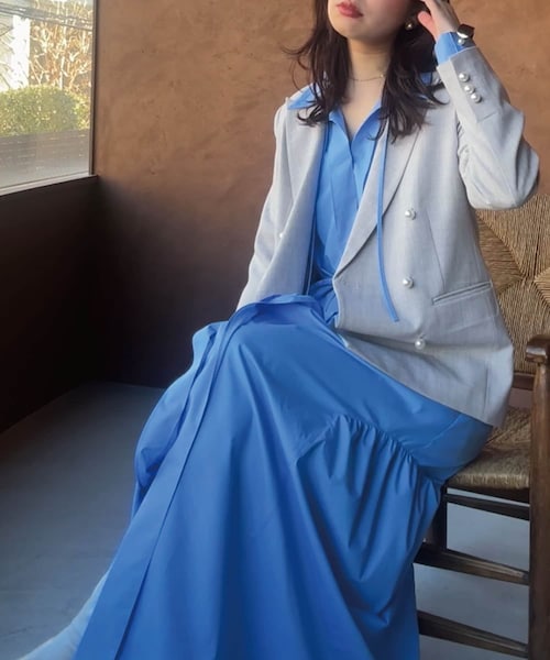 natural couture（ナチュラルクチュール）の「〈osono〉こだわりマルチWAYシャツワンピース（シャツワンピース・レディース・ラベンダー/オフホワイト/その他1/サックスブルー・L/M）」の3枚目の写真