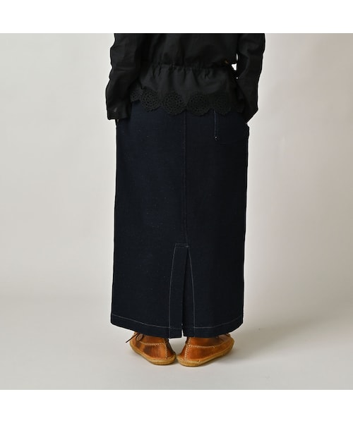 45R（フォーティファイブアール）の「ガーゼ裏毛のスカート（インディゴ）（スカート・レディース・73-R45/94-影色納戸・00-フリー）」の7枚目の写真