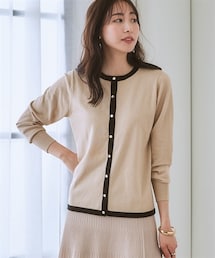 7days Life Styling | 【毛玉になりにくい】洗える配色ニットカーディガン（もちもち綿混）（セットアップ対応）(ニット/セーター)