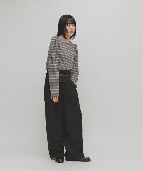 KBF（ケイビーエフ）の「2WAYタックショルダーカーディガン（カーディガン/ボレロ・レディース・GRAY/BORDEAUX/NAVY・one）」の8枚目の写真