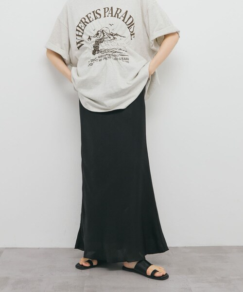 KBF（ケイビーエフ）の「シアーナロースカート（スカート・レディース・BLACK/YELLOW BEG/BROWN・one）」の5枚目の写真